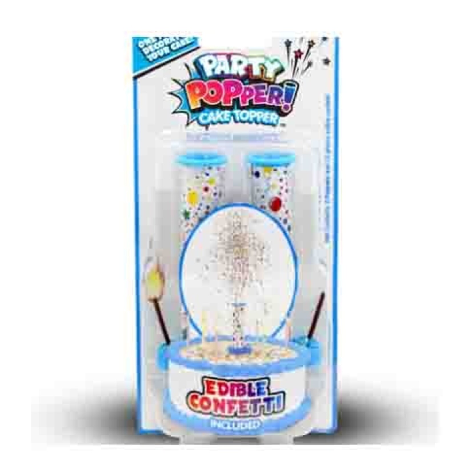 Just For Laughs Pink or Blue Party Popper Cake Topper - 2ct