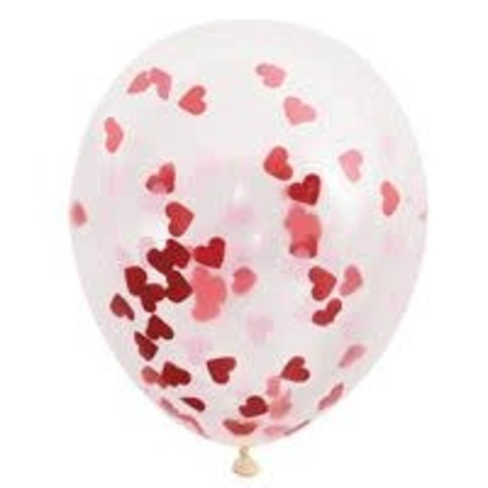 unique 16" Clear Latex Balloon w/ Heart Confetti - 5ct. (Helium Not Included)