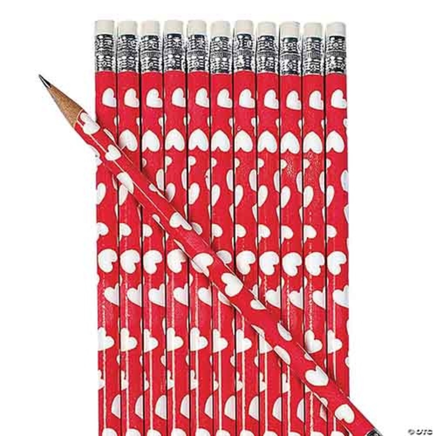 Fun Express Red Heart Print Pencils - 12ct.