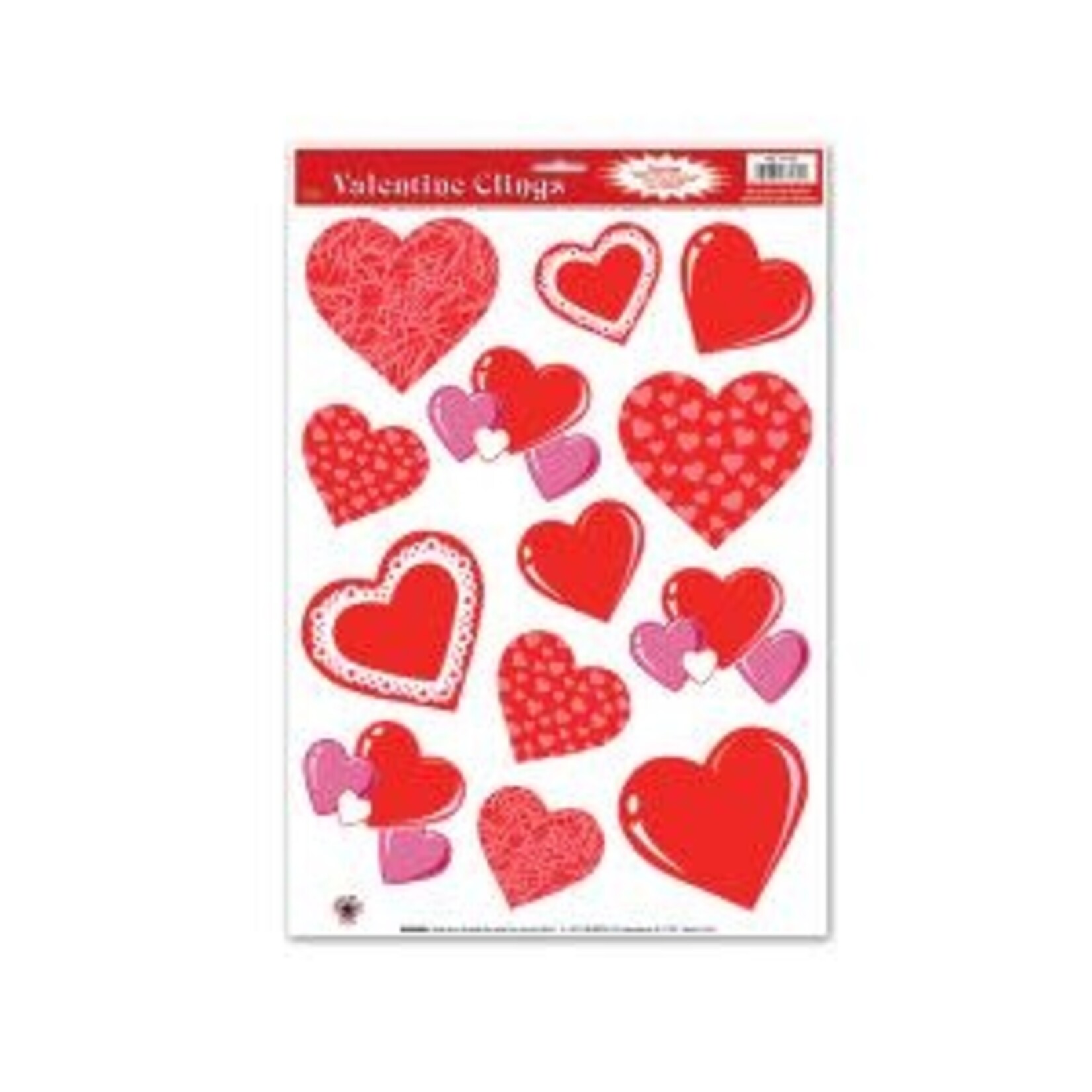 Beistle Valentine's Day Heart Window Clings - 13ct.