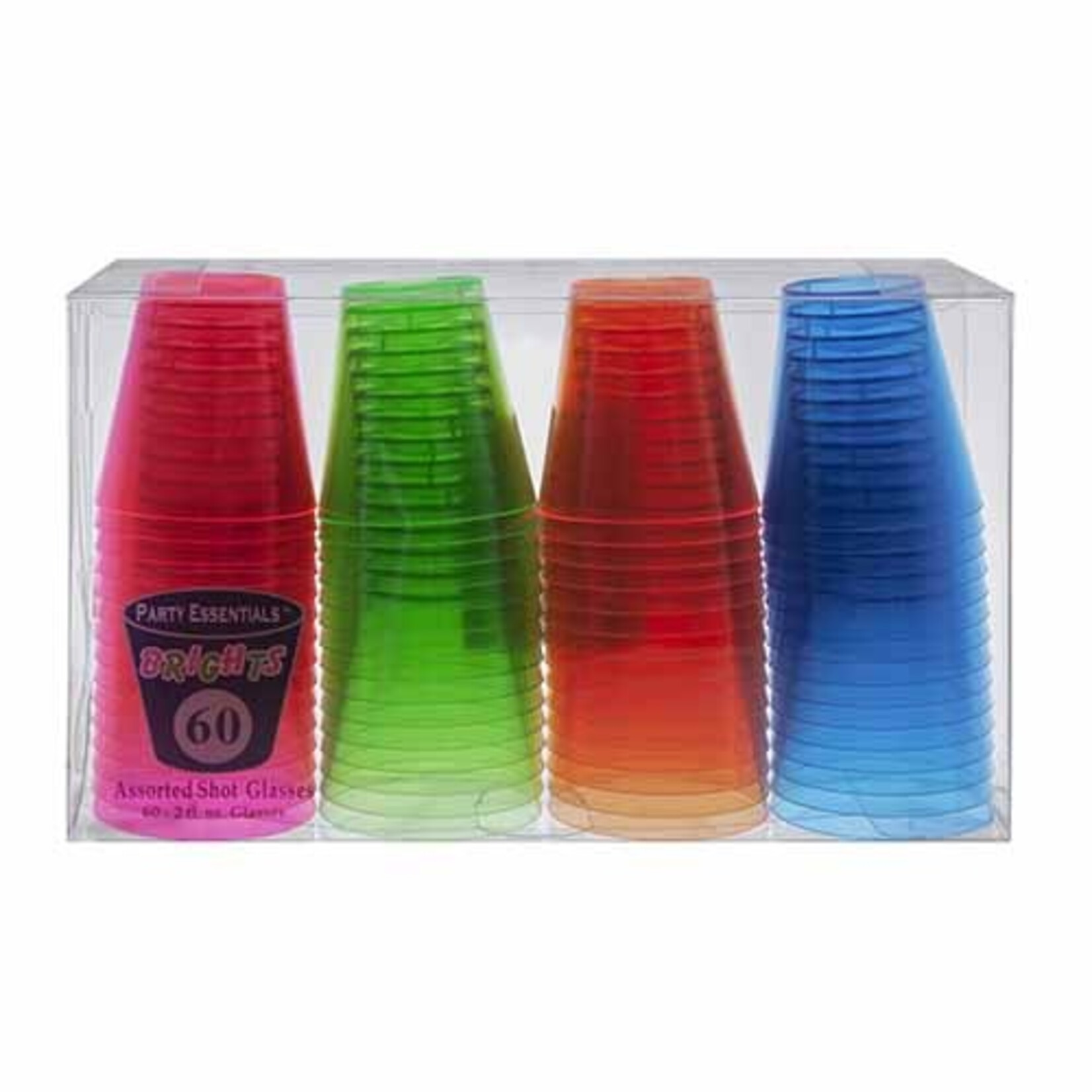 Party Essentials 2oz. Neon Shot Glass Set - 60ct.