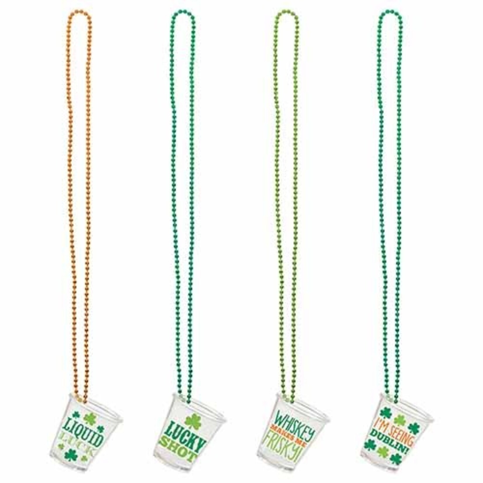 Amscan St. Patrick's Day Shot Glass Necklace's - 4ct.