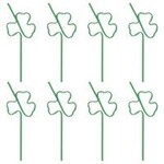 unique St. Patrick's Day Shamrock Shaped Plastic Straws - 8ct.