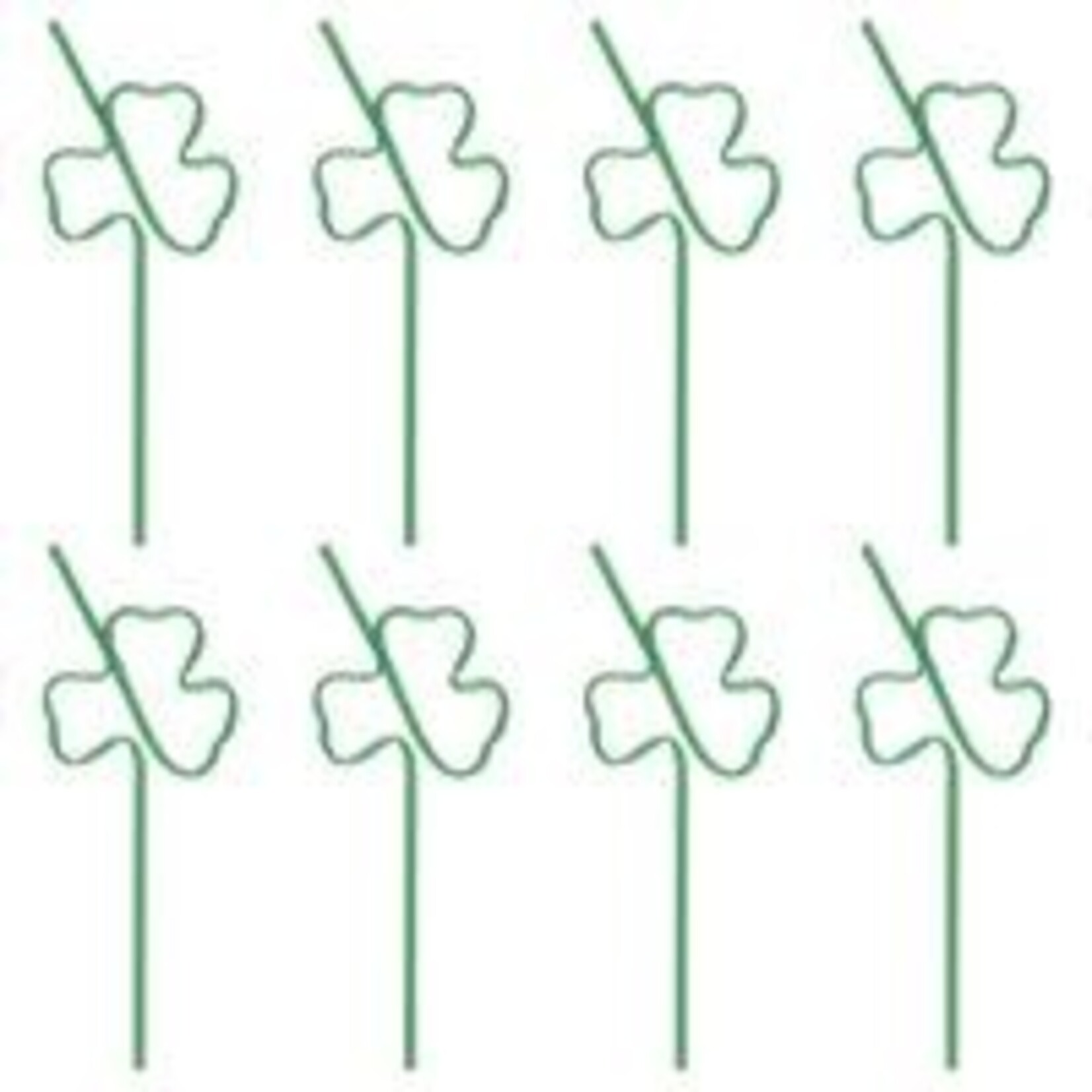 unique St. Patrick's Day Shamrock Shaped Plastic Straws - 8ct.