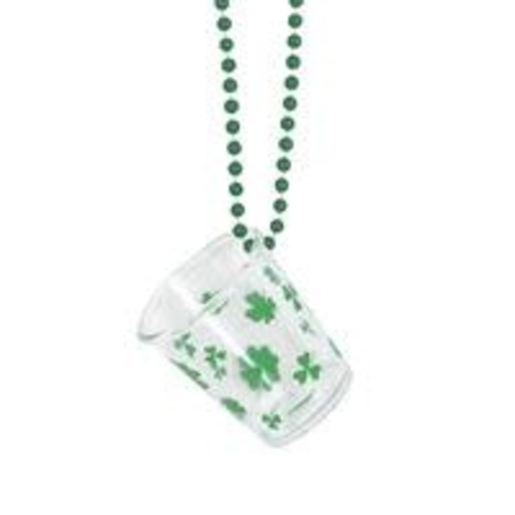 unique St. Patrick's Day Shamrock Shot Glass Necklace - 1ct.
