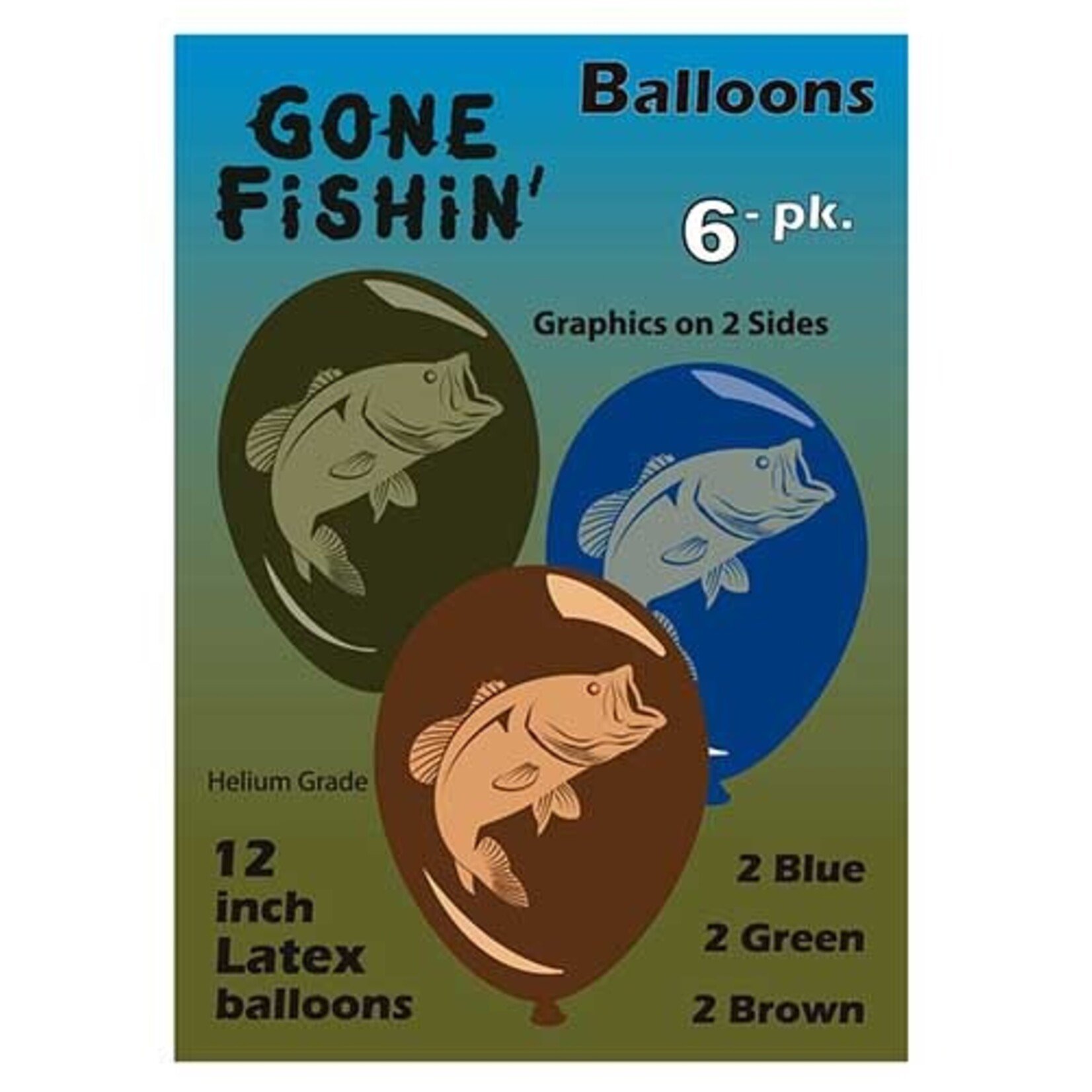 Havercamp 12" Gone Fishin' Latex Balloons - 6ct.
