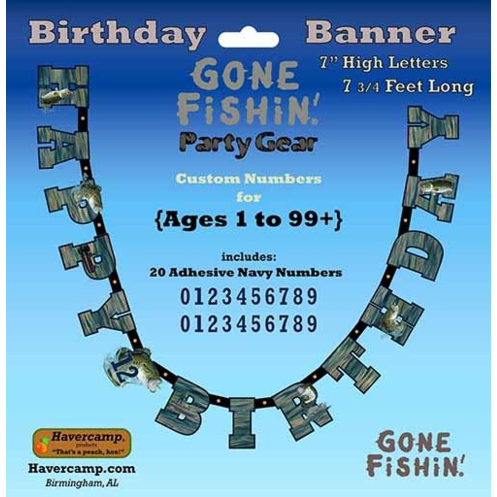 Gone Fishin' Birthday Banner - 7' - Party Adventure
