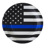 Havercamp 9" Police Thin Blue Line Plates - 8ct.
