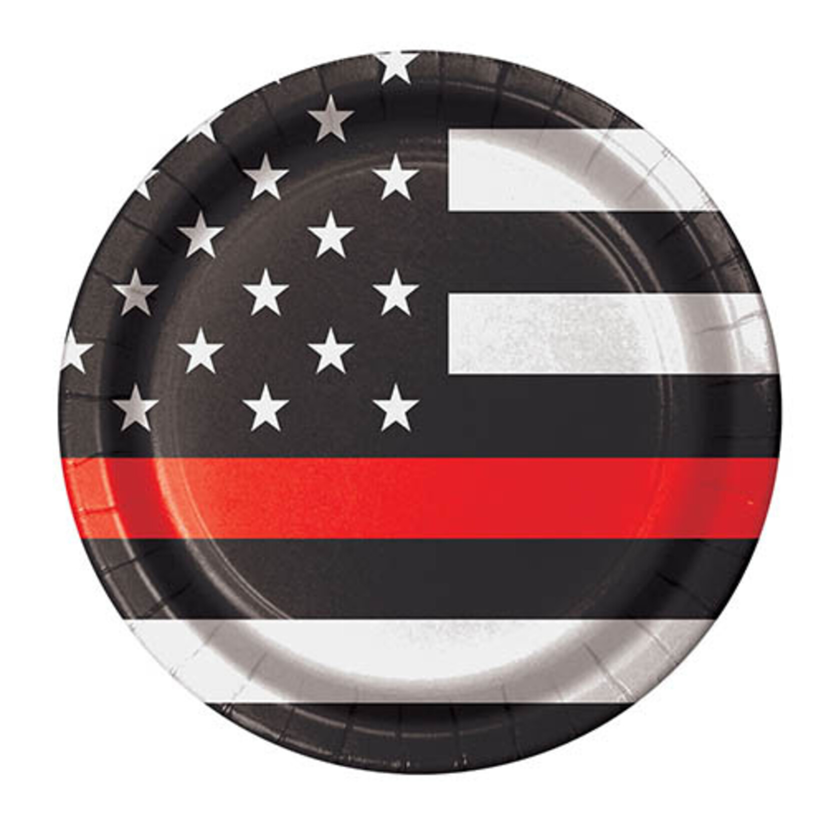 Havercamp 7" Fire & Emt Thin Red Line Plates - 8ct.