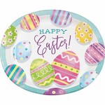 Creative Converting Eggsciting Easter Oval Dinner Plates - 8ct (10" x 12")