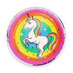Prime Party 9" Rainbow Unicorn Metallic Plates - 8ct.