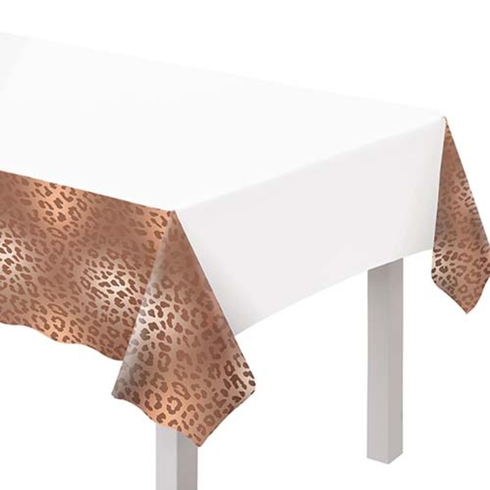 Amscan Rose Gold Leopard Plastic Table Cover - 1ct. (54" x 102")