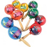 us toy 8" Colorfully Painted Wooden Maracas - 2ct.