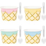 Creative Converting 9oz. Ice Cream Treat Cups w/ Spoons - 8ct.