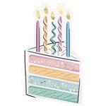 unique Rainbow Birthday Sweets Cake Shaped Beverage Napkins - 16ct.