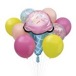 unique Rainbow Birthday Sweets Balloon Kit - 9 balloons. (Includes Helium)