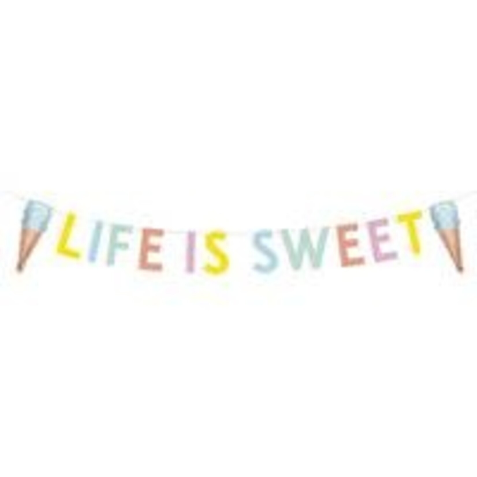 unique Pastel Ice Cream "Life Is Sweet" 6' Banner w/ Mini Foil Balloons - 1ct.