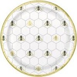 unique 9" Golden Bumble Bee Plates - 8ct.