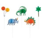 unique Partying Dinosaurs Honeycomb Cake Toppers - 5ct.