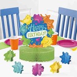 Creative Converting Splatter Birthday Centerpiece - 1ct. (9" x 9" x 12")