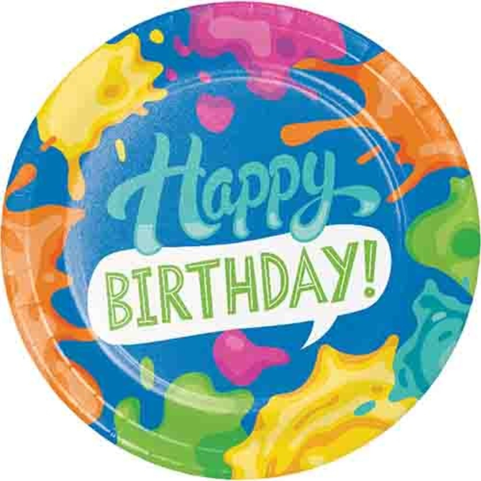 Creative Converting 9" Splatter Birthday Plates - 8ct.