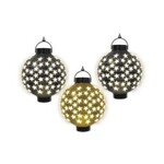 Beistle 8" Black & Gold Light-Up Star Lanterns - 3ct. (Batteries Not Included)