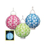 Beistle 8" Hibiscus  Light-Up Paper Lanterns - 3ct. (Batteries Not Included)