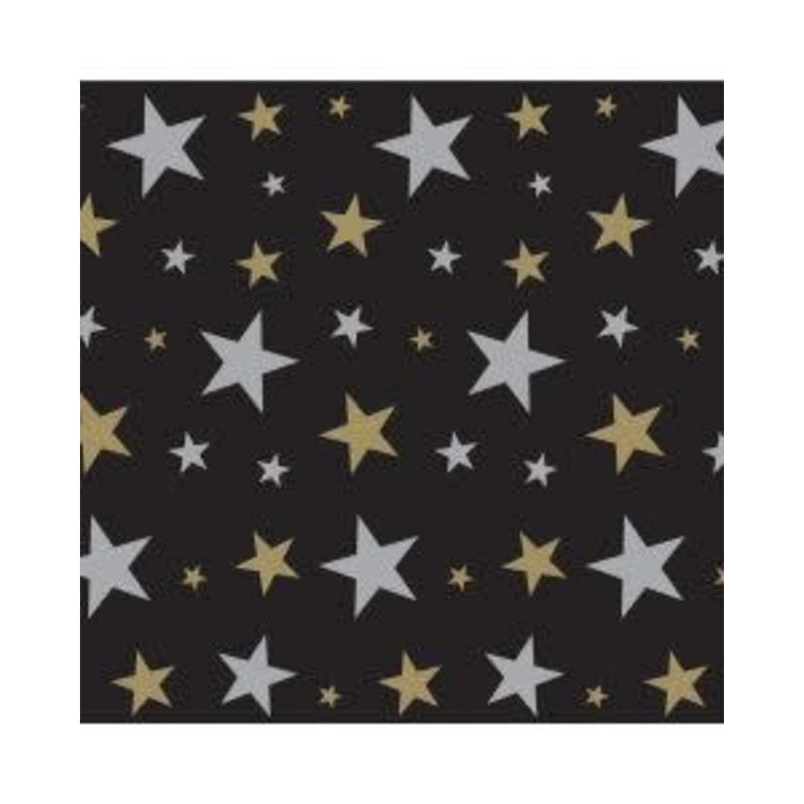 Beistle Black & Gold Star Picture Backdrop - 1ct. (4' x 30')