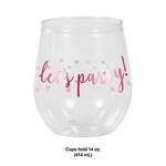 Creative Converting 14oz. Pink Party Stemless Wine Cup - 1ct.