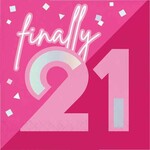 Creative Converting Pink Party "21" Lunch Napkins - 16ct.