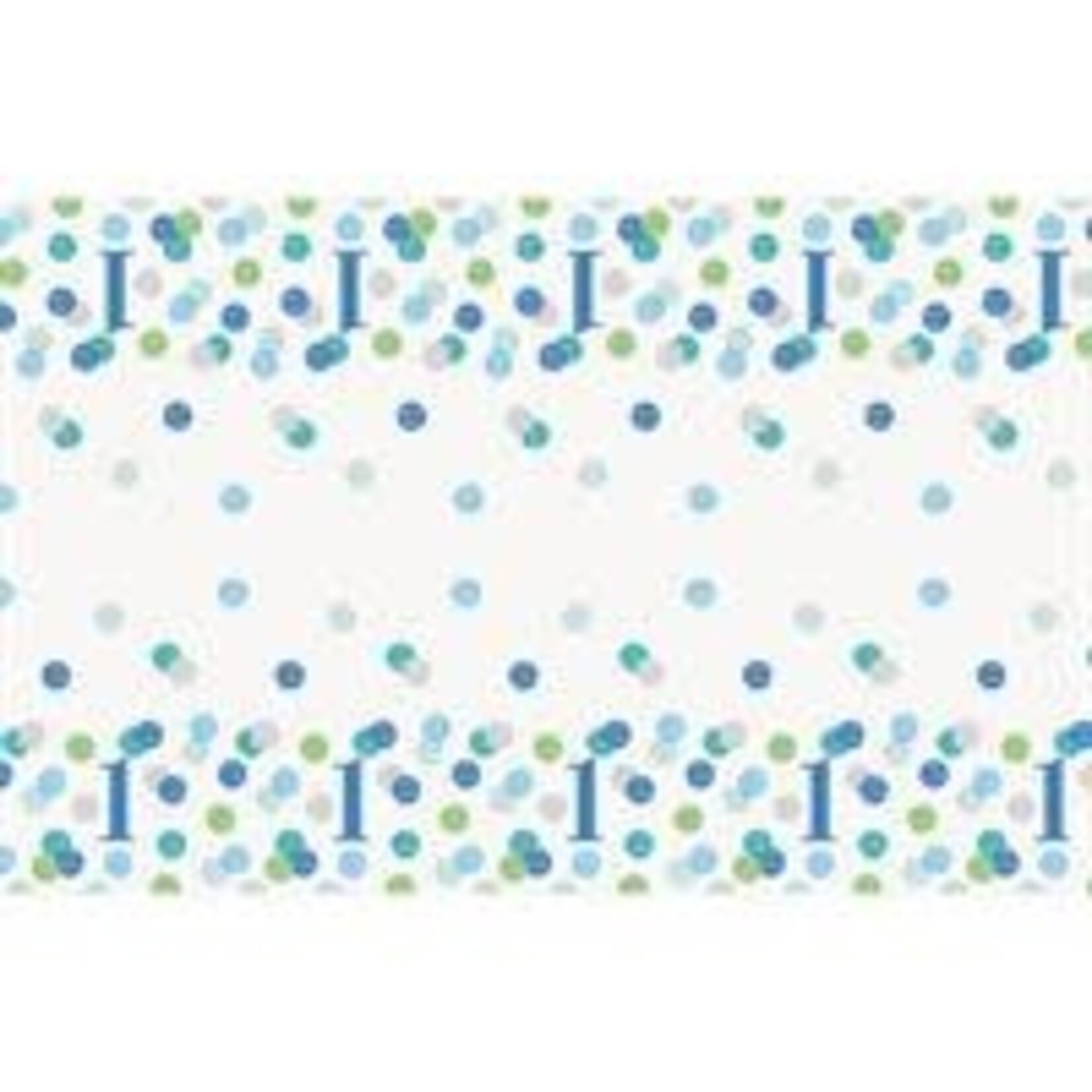 unique 1st Birthday Blue Dots Tablecover - 1ct. (54" x 84")