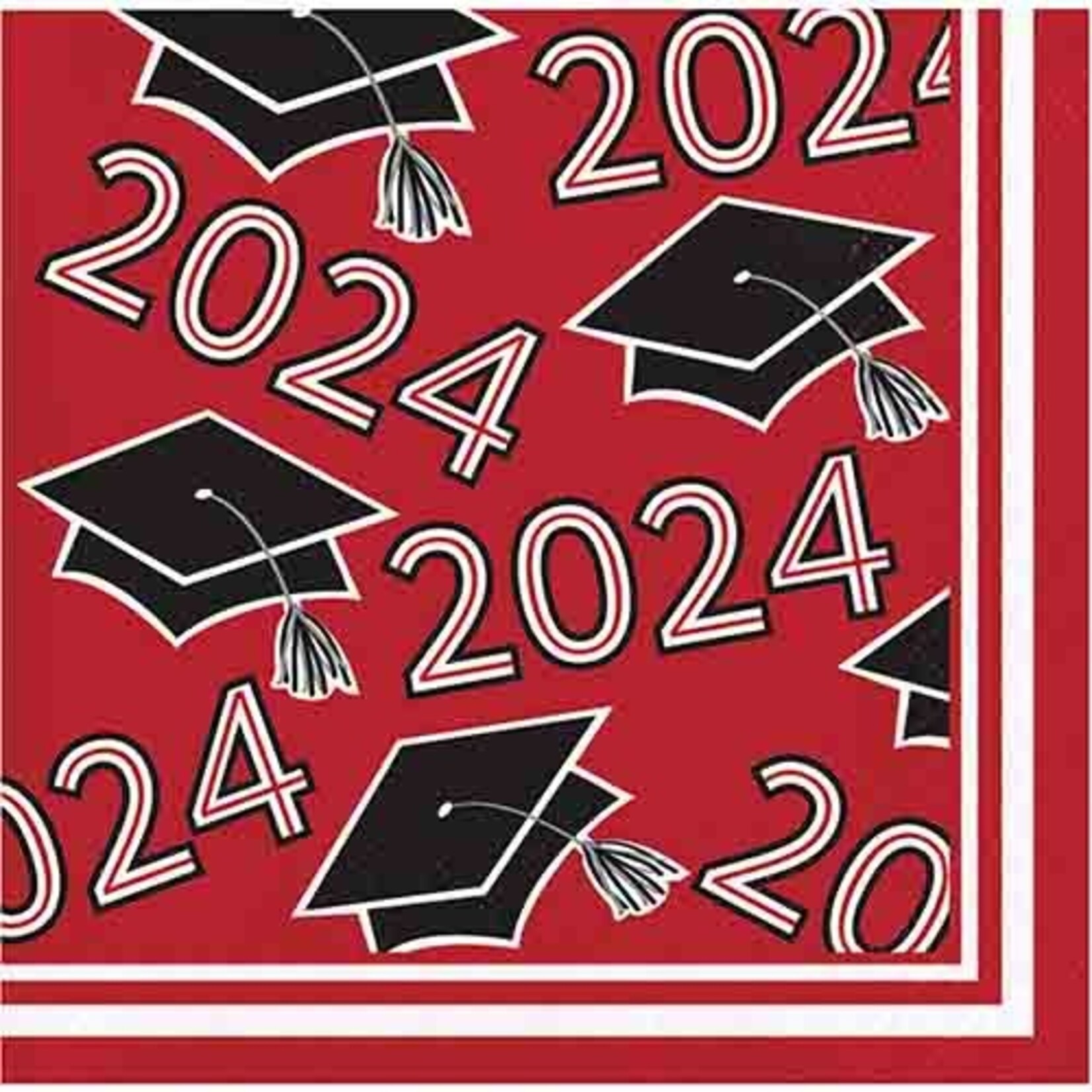 Creative Converting Red Class Of 2024 Beverage Napkins - 36ct.