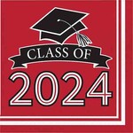 Creative Converting Red Class Of 2024 Lunch Napkins - 36ct.