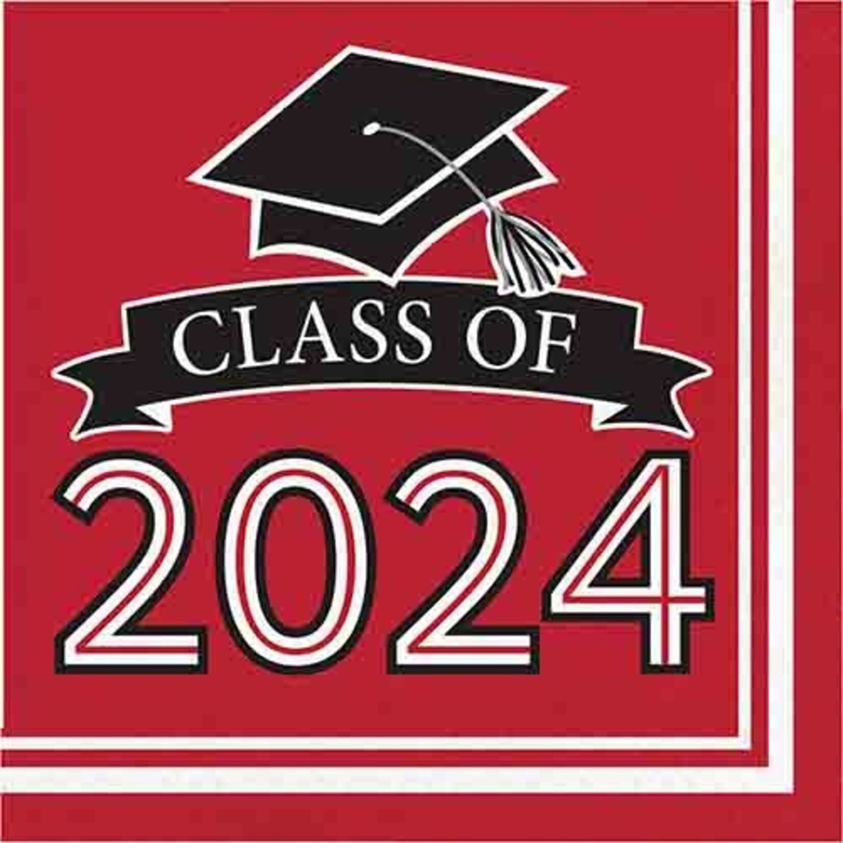 Creative Converting Red Class Of 2024 Lunch Napkins - 36ct.
