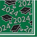 Creative Converting Green Class Of 2024 Beverage Napkins - 36ct.
