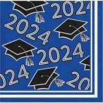 Creative Converting Blue "Class of 2024" Beverage Napkins - 36ct.
