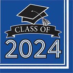 Creative Converting Blue "Class of 2024" Lunch Napkins - 36ct.