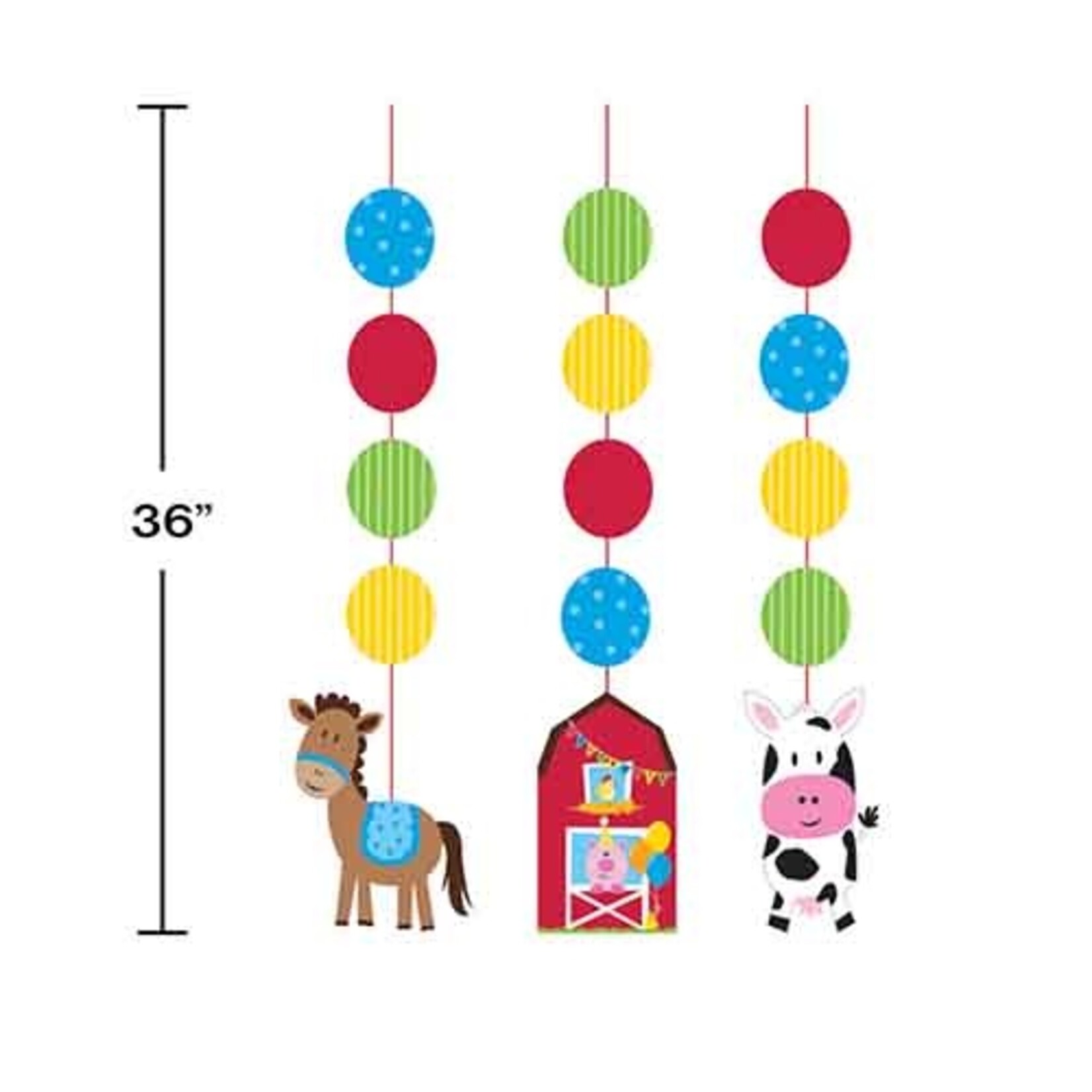 Creative Converting 36" Farmhouse Fun Hanging Cutouts - 3ct.