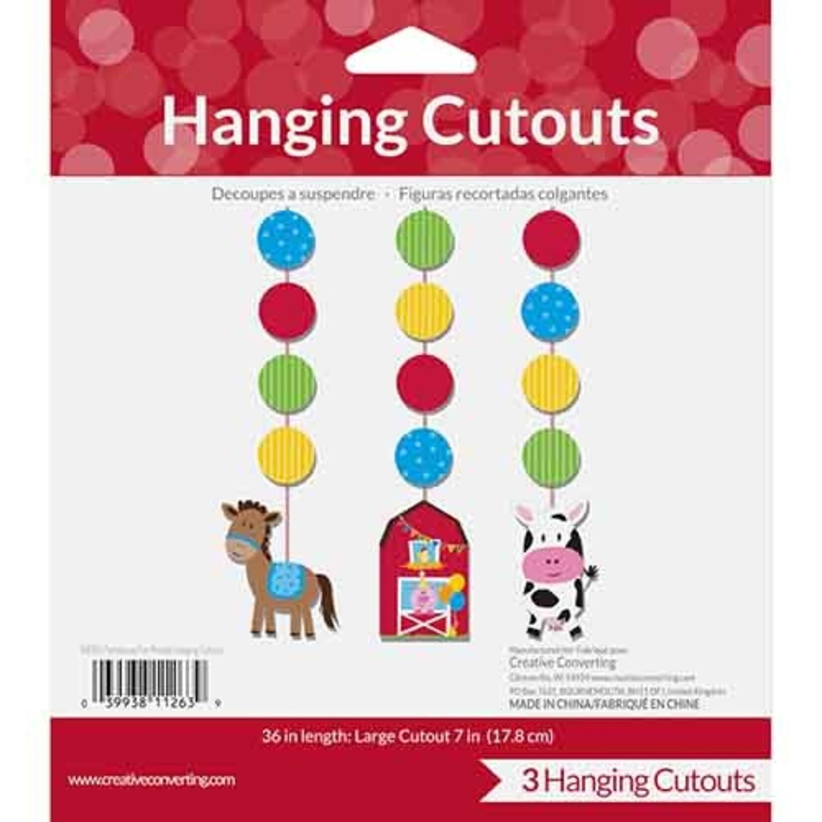 Creative Converting 36" Farmhouse Fun Hanging Cutouts - 3ct.