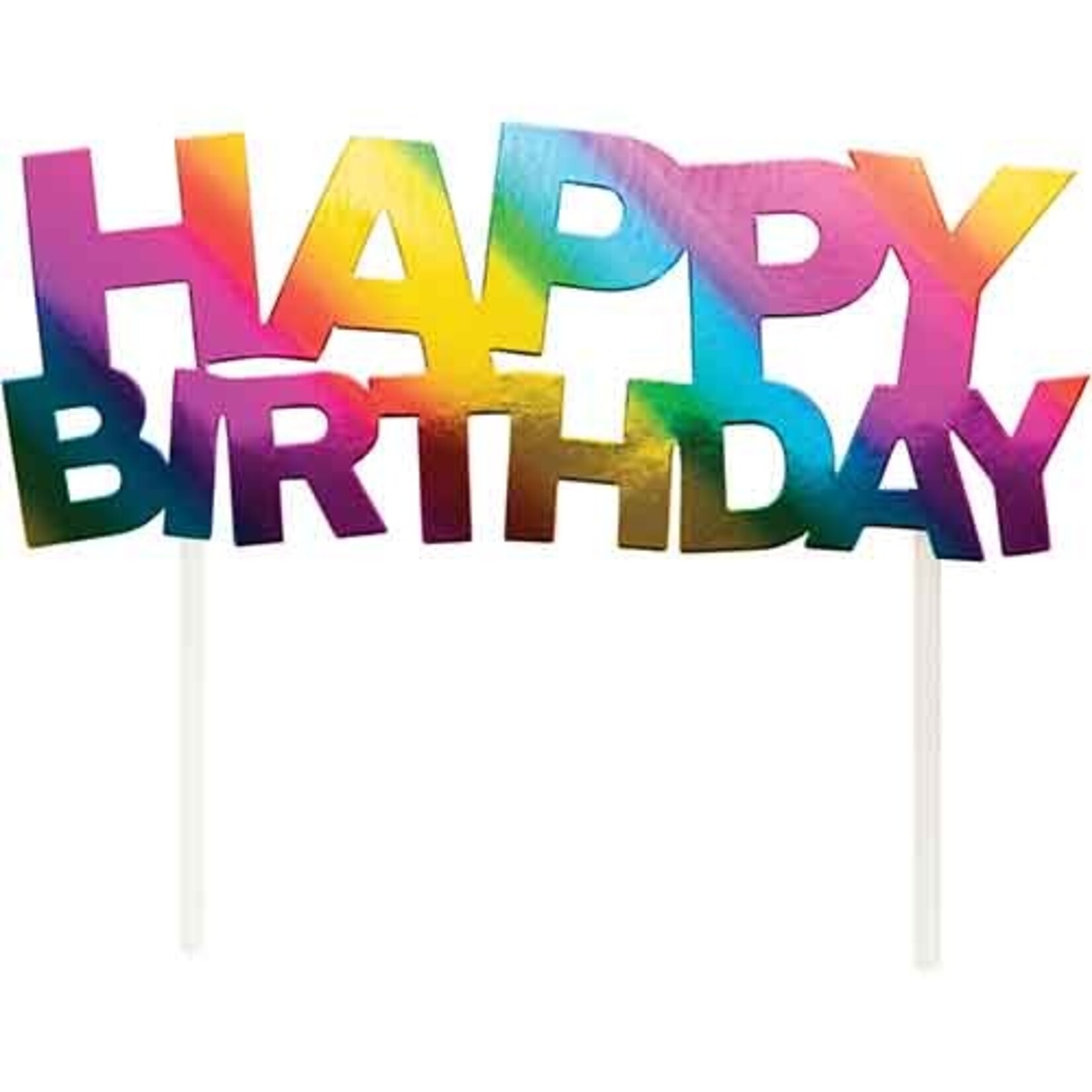 Creative Converting 7" x 6" Rainbow Foil Cake Topper - 1ct.