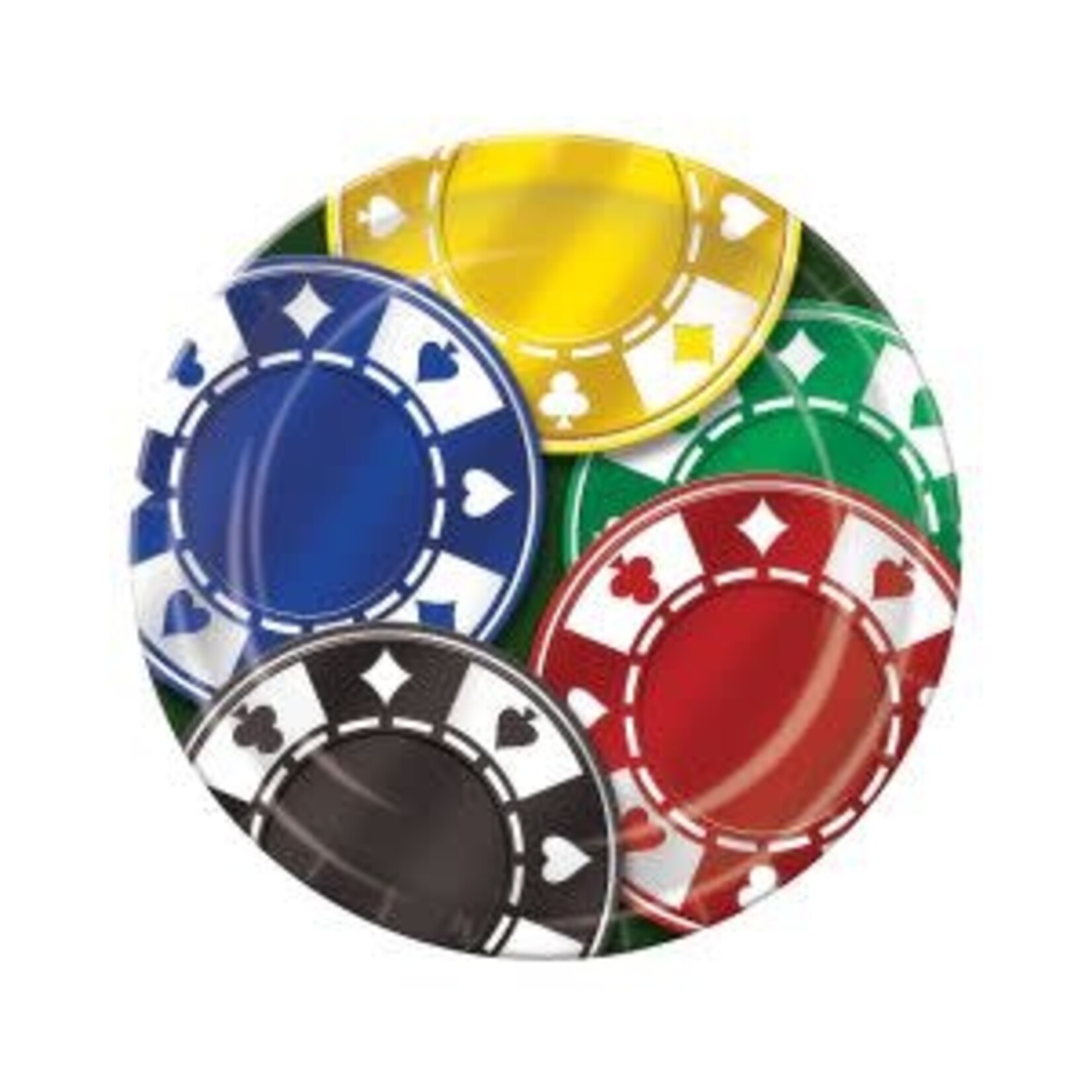 Beistle 9" Poker Chip Plates - 8ct.