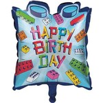 Creative Converting 24" Happy Birthday Blocks Mylar Balloon - 1ct.