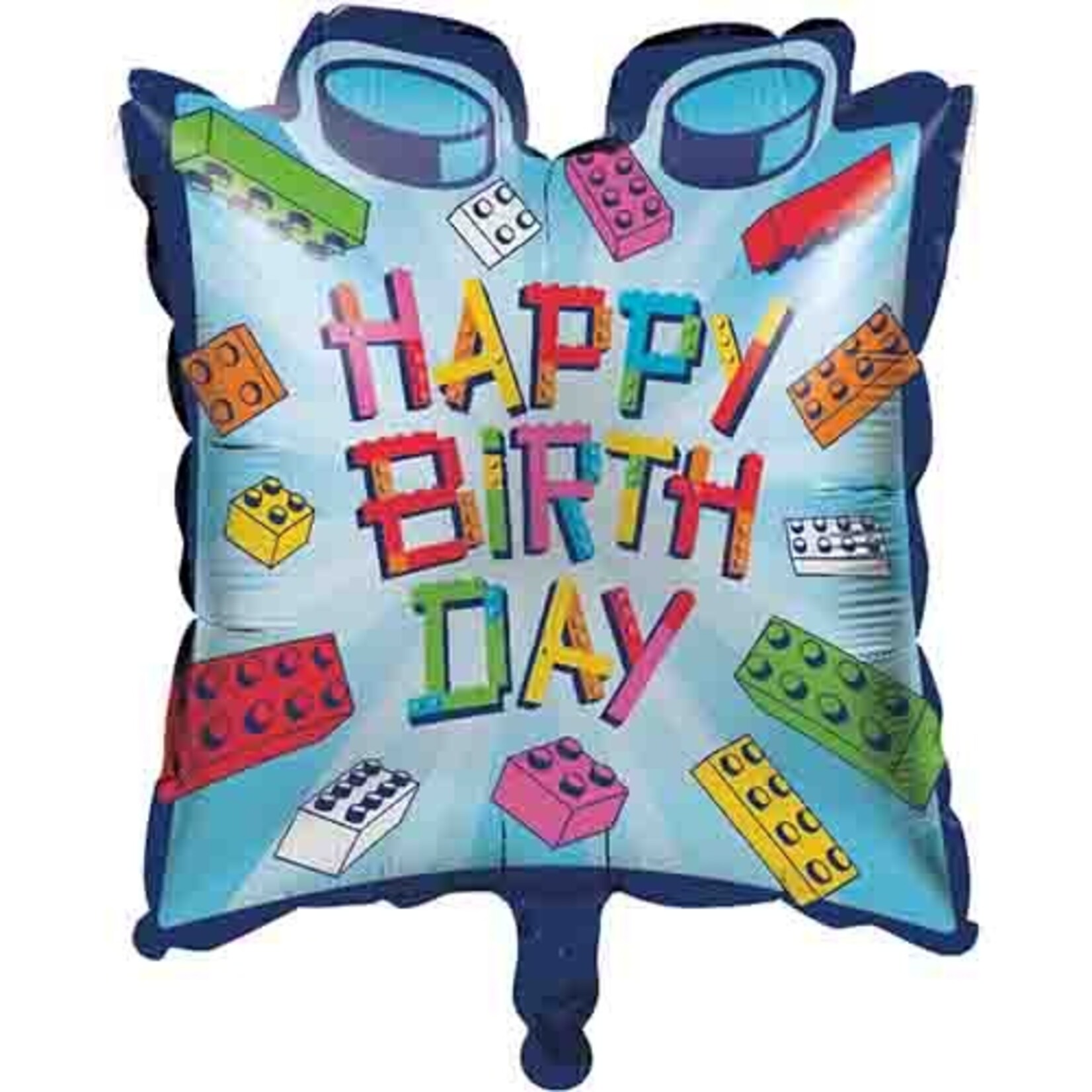 Creative Converting 24" Happy Birthday Blocks Mylar Balloon - 1ct.