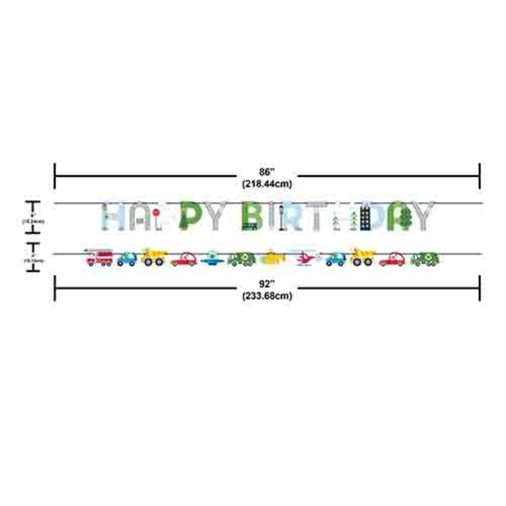 Creative Converting 7' Transportation Time Birthday Banner - 2ct.