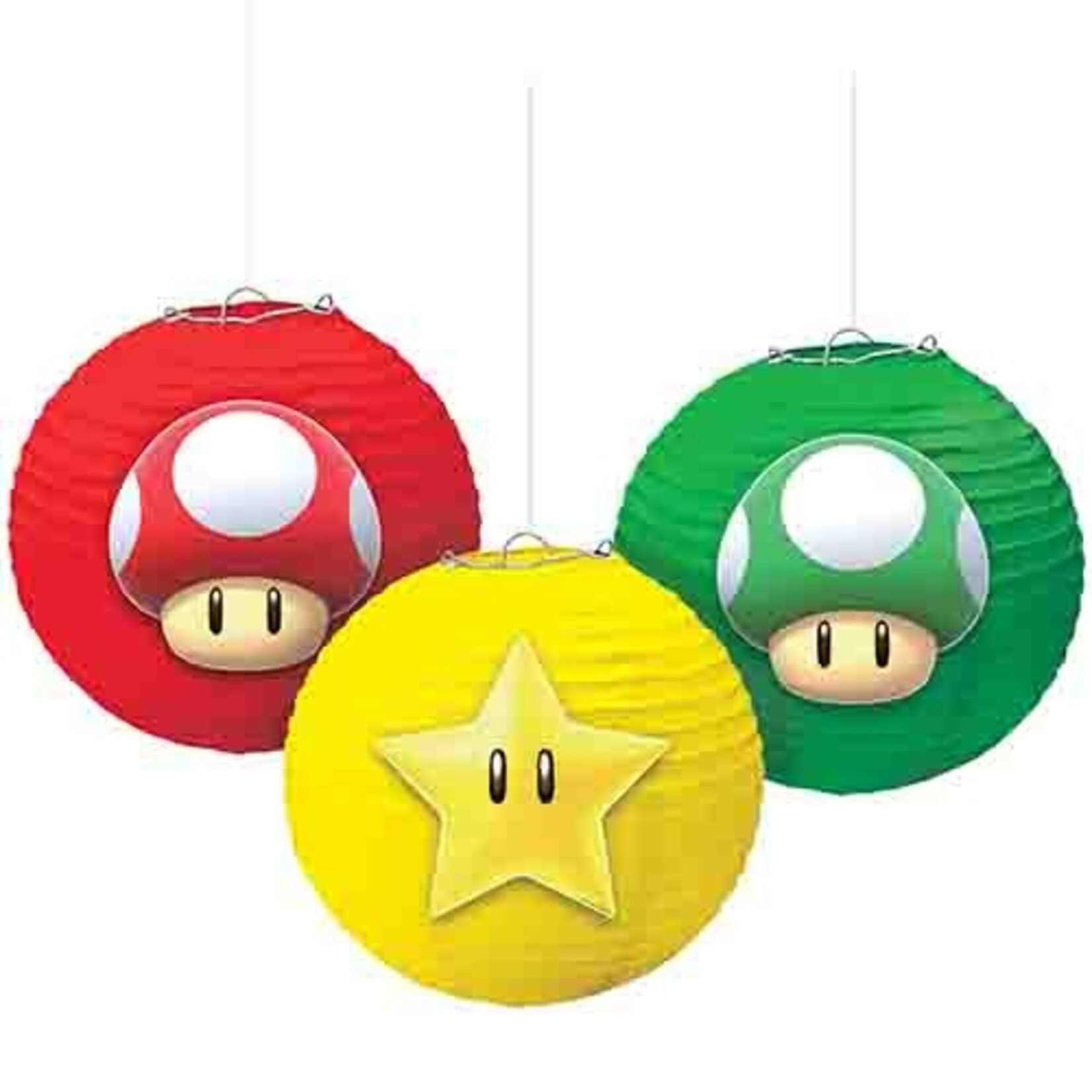 Amscan 9.5" Super Mario Brothers Lanterns w/ Add Ons - 3ct.