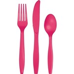 Creative Converting Hot Magenta Premium Assorted Cutlery - 24ct.