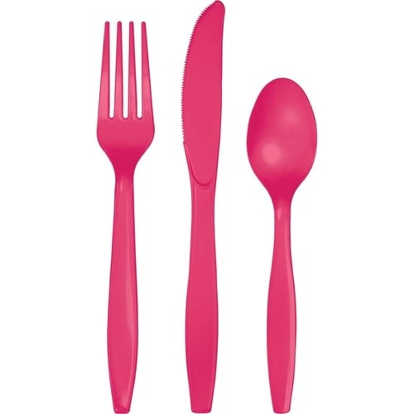 Creative Converting Hot Magenta Premium Assorted Cutlery - 24ct.