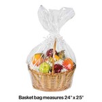 Creative Converting Clear Cello Basket Bag w/ Ties - 1ct. (24" x 25")