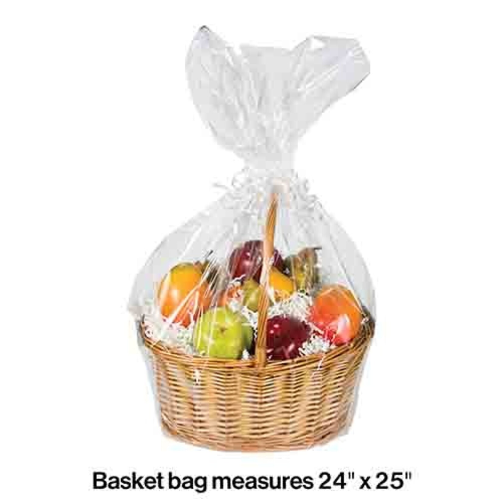 Creative Converting Clear Cello Basket Bag w/ Ties - 1ct. (24" x 25")