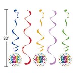 Creative Converting 33" Rainbow Foil Dizzy Danglers - 5ct.